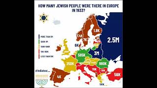 How many Jewish people were there in Europe in 1933 map europe jews peace youtubeshorts [upl. by Garceau]