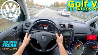 2004 Volkswagen Golf V 19 TDI DSG 105 PS TOP SPEED GERMAN AUTOBAHN DRIVE POV [upl. by Freedman]