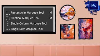 Adobe Photoshop Class 7 Rectangular Elliptical Single Row and Single Column Marquee Tool UrduHindi [upl. by Ahsenad12]