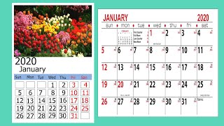 How to Make Calendar 2020 in Photoshop CS6  Bangla Tutorial [upl. by Blunt]