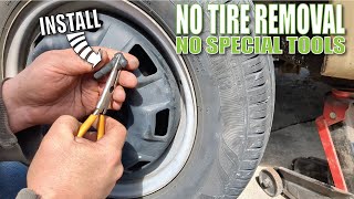 Valve stem replace Without tire removal 2 METHODS [upl. by Atinauj]