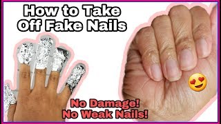 DIY How To Remove Acrylic Nails WOut DAMAGE 2 METHODS [upl. by Samella]