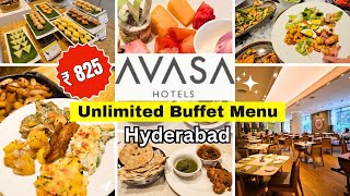 Unlimited Buffet in Avasa Hotel Hitech City Hyderabad  Pi restaurant Hotel Avasa  50 Discount [upl. by Areval]