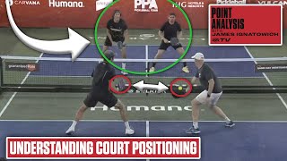 Court Positioning When All 4 Players Are Crowding the Middle Pickleball Point Review [upl. by Lledner]