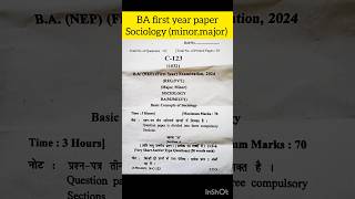 BA first year sociology major minor paper basic concept of sociology exam 2024 ba bu collage [upl. by Babette]