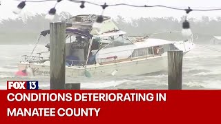 Hurricane Helene Conditions deteriorating in Manatee County [upl. by Udale]