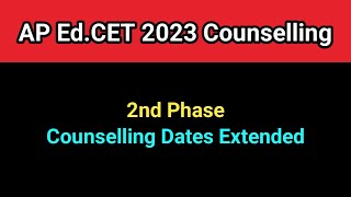 AP EdCET 2023 2nd Phase Counselling dates sampathinformation [upl. by Gnanmos904]