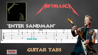 METALLICA  Enter Sandman  Guitar Tab  Lesson  Cover  Tutorial  110 BPM [upl. by Anahsit]