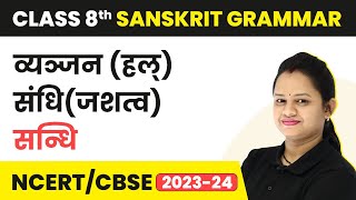 Class 8 Sanskrit Vyakran  Vyanjan Hal Sandhi  Jashtva Sandhi  Sandhi [upl. by Cummine]