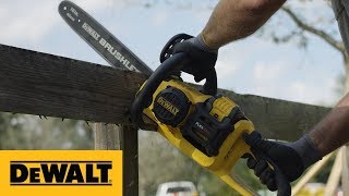 Pros React DEWALT® FLEXVOLT® 60V MAX Brushless Chainsaw DCCS670X1 [upl. by Enyawd]