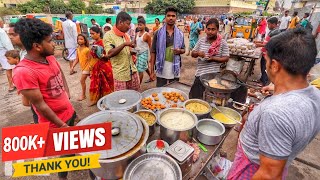 Early Morning Breakfast in Puri Dham  Only Rs 20  Without Onion Garlic Food  Street Food India [upl. by Acinomed]