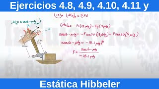 Estática Hibbeler 12 Edición Ejercicios Resueltos 48 49 410 411 y 412FísicaIngeniería [upl. by Rotberg311]