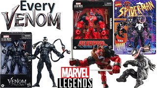 Every Marvel Legends Venom Toybiz and Hasbro Comparison List Spiderman Classics Sony Tom Hardy BAF [upl. by Cornie]