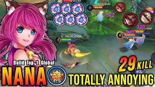 29 Kills MVP 170 Points Nana Totally Annoying  Build Top 1 Global Nana  MLBB [upl. by Euqinmod117]