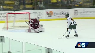 University of Vermont mens ice hockey earns shootout victory against UMass [upl. by Fish469]