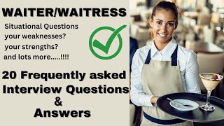 Waiter Interview 20 MustKnow Questions amp Answers [upl. by Anauqahs]