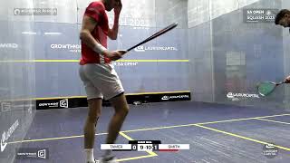 SA Open Squash 2023 Seif Tamer vs Ben Smith [upl. by Acirdna484]