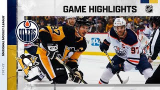 Oilers  Penguins 426  NHL Highlights 2022 [upl. by Schuyler]