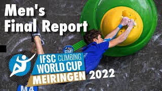 Mens Final Report by Beta Routesetting  IFSC Bouldering Meiringen 2022 [upl. by Elamor918]