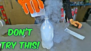 Liquid Nitrogen into Water Bottle Slow Motion [upl. by Merce]