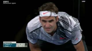 Federer vs Nadal  Australian Open 2017  Last 5 games with commentary [upl. by Freud810]