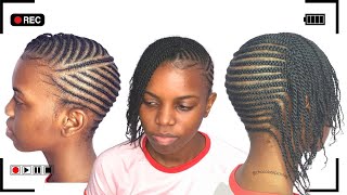 HOW TO cornrow hairstyle on natural hair no extensions Simple hair braids naturalhairstyle [upl. by Nodyroc]