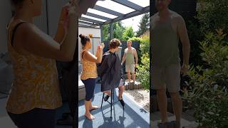 😱HAARE SCHNEIDEN shorts couple comedy funny funnyvideo funnyshorts family humor [upl. by Eigriv]