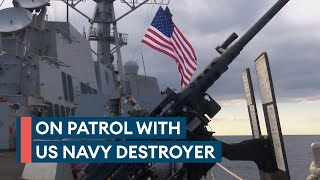 Exclusive On board a US Navy destroyer patrolling the Mediterranean [upl. by Rory]