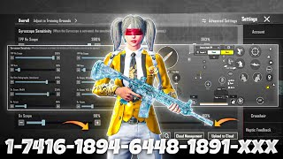 NEW UPDATE 34🔥BEST SENSITIVITY CODE  CONTROL SETTINGS BGMIPUBG MOBILE [upl. by Tiena46]