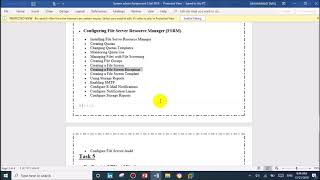 Task 4 Configuring File Server Resource Manager FSRM Windows Server 2012 [upl. by Nyla]