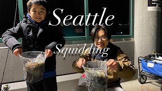 Thanksgiving Squidding in Seattle Many Jumbos at sunset 11282024 シアトルでイカ釣り [upl. by Cyd571]