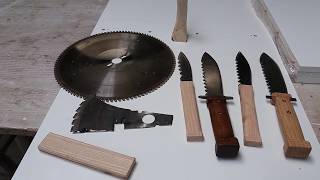 Creare coltelli da una lama circolare  Handmade knives [upl. by Luaped473]