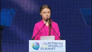 Greta Thunbergs speech at the R20 Austrian World Summit Vienna May 2019 [upl. by Yeslrahc203]