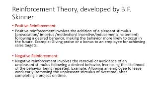 Reinforcement theory [upl. by Shaughnessy]