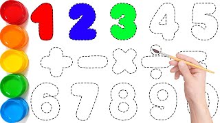 1234567890  Lets Learn to Draw amp Paint Numbers 123s for Beginners  123 for Kids  KS ART [upl. by Aliekahs679]