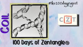 COIL  Easy Zentangle ® Patterns  Day 24  100 Days of Zentangle 2020 [upl. by Carleton]