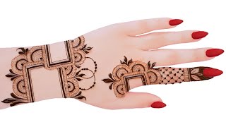 Very beautiful Square back hand Heart mehndi design  easy mehndi design  mehndi ka design mehndi [upl. by Alyag]