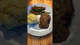 Steak with peppercorn sauce food lovecooking foodrecipe steak peppercorns lovefood foodlover [upl. by Norreht]