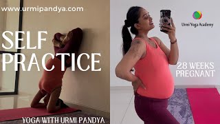 Day 5 Self Yoga Asana Practice  28 Weeks Pregnant  Urmi Pandya [upl. by Vitale]