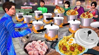 Pressure Cooker Chicken Biryani Cooking Tasty Chicken Biryani Recipe Street Food Comedy Hindi Kahani [upl. by Aruat]