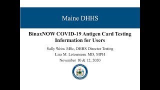 BinaxNOW COVID19 Antigen Card Testing Information for Users Nov 10 2020 [upl. by Nika854]