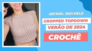 Fio Duna Circulo  Cropped Topdown em Crochê [upl. by Elyrehc]