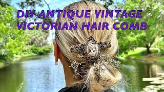 DIY Antique Vintage Victorian Design Queens Cameo Hair Comb [upl. by Braunstein513]