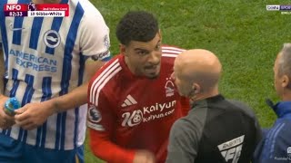 Morgan GibbsWhite Red Card ♦️ Brighton vs Nottingham Forest 22 All Goals Highlights [upl. by Maurene]