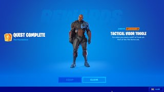 Assist in Eliminating Gunnar in Fortnite  How to Unlock Tactical Visor Toggle Emote The Foundation [upl. by Nivloc]