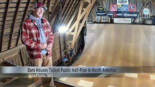 Wisconsin barn houses tallest public halfpipe in North America [upl. by Atiuqet381]