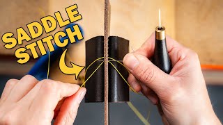 How to hand stitch leather  Leather Craft 101  EP04 Saddle stitch tutorial [upl. by Bradford]