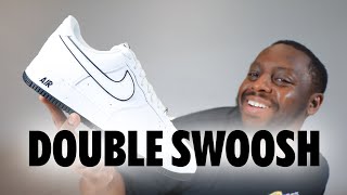 Air Force 1 Low White Black Double Swoosh On Foot Sneaker Review QuickSchopes 543 Schopes DV0788 103 [upl. by Annoyed]