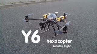 FPV Y6 Hexacopter drone maiden with zenmuse h32d [upl. by Eiznikcm447]