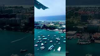 Hulhumale island view from the aircraft  Maldives Islands travel [upl. by Orton]